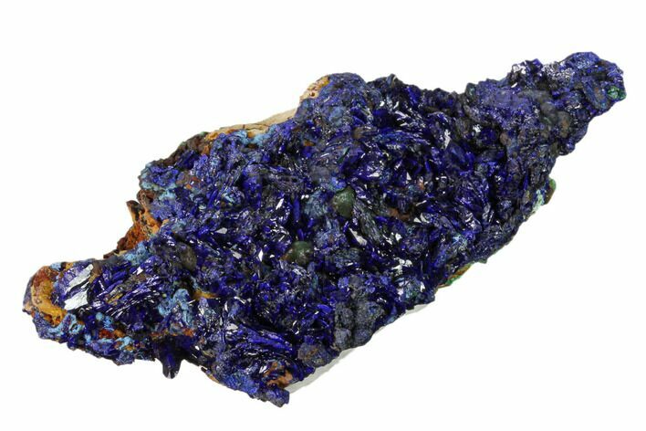 Sparkling Azurite Crystals with Malachite - Laos #162590